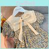 Floral Princess Dress Summer Shortsleeved Korean Lapel Style For Girls