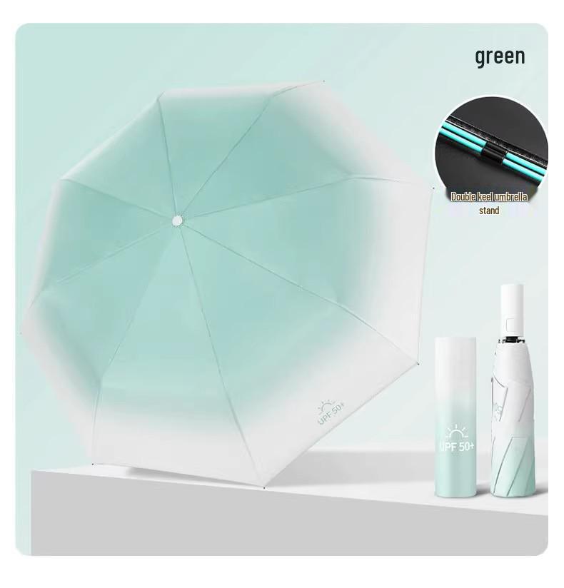 Gradient Color Automatic Foldable Umbrella for Sun & Rain with UV Protection for Women