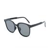 Folding Air Cushion Sunglasses Women Ebony Purple Sunglasses Big Face Glasses Gradual Change Blush