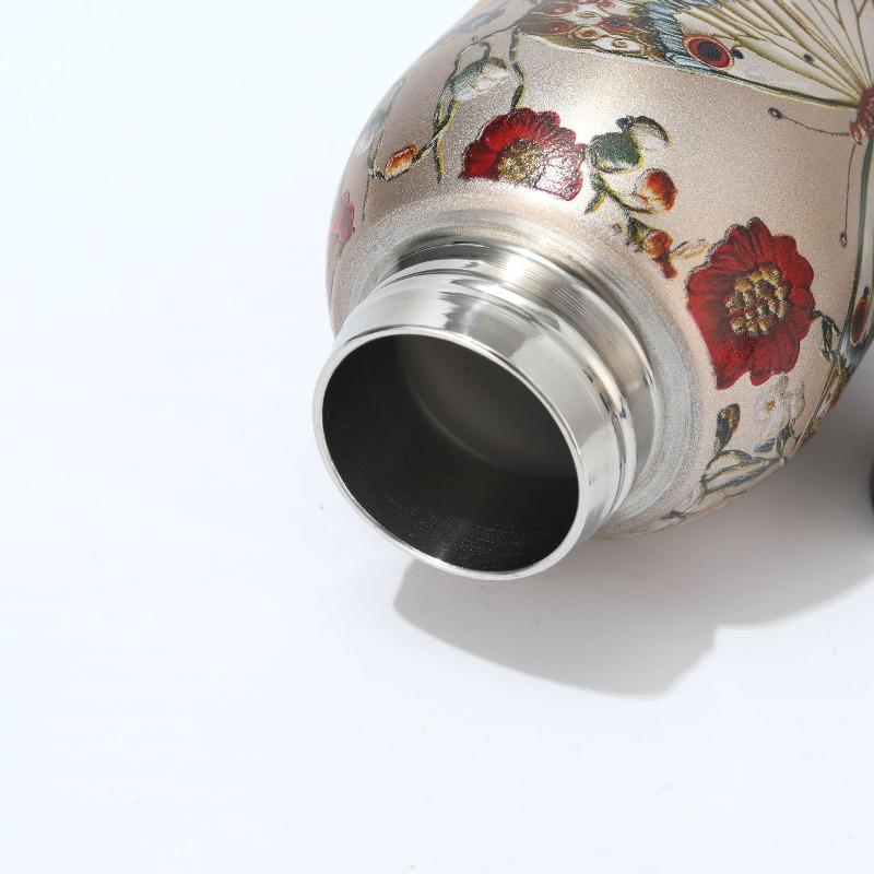 300ml Retro Chinese Style Golden Peacock Insulated Cup Portable Creative High Beauty Water Cup 316 Stainless Steel Cup