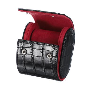 Uxcell Watch Roll Travel Case, Single Slot Portable Leather Watch Case, Unisex, Watch Storage Organizer with Removable Pillow, for Travel & Display,