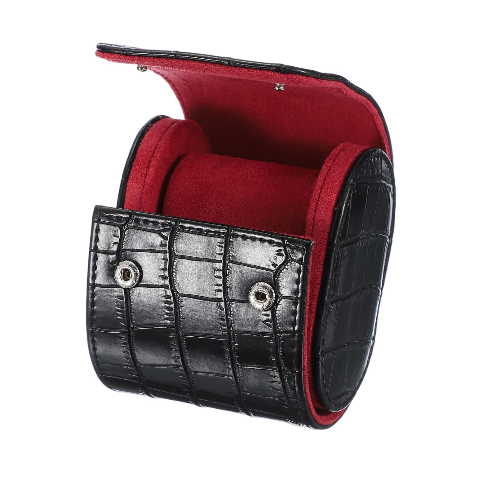 

uxcell Watch Roll Travel Case, Single Slot Portable Leather Watch Case, Unisex, Watch Storage Organizer with Removable Pillow, for Travel & Display,