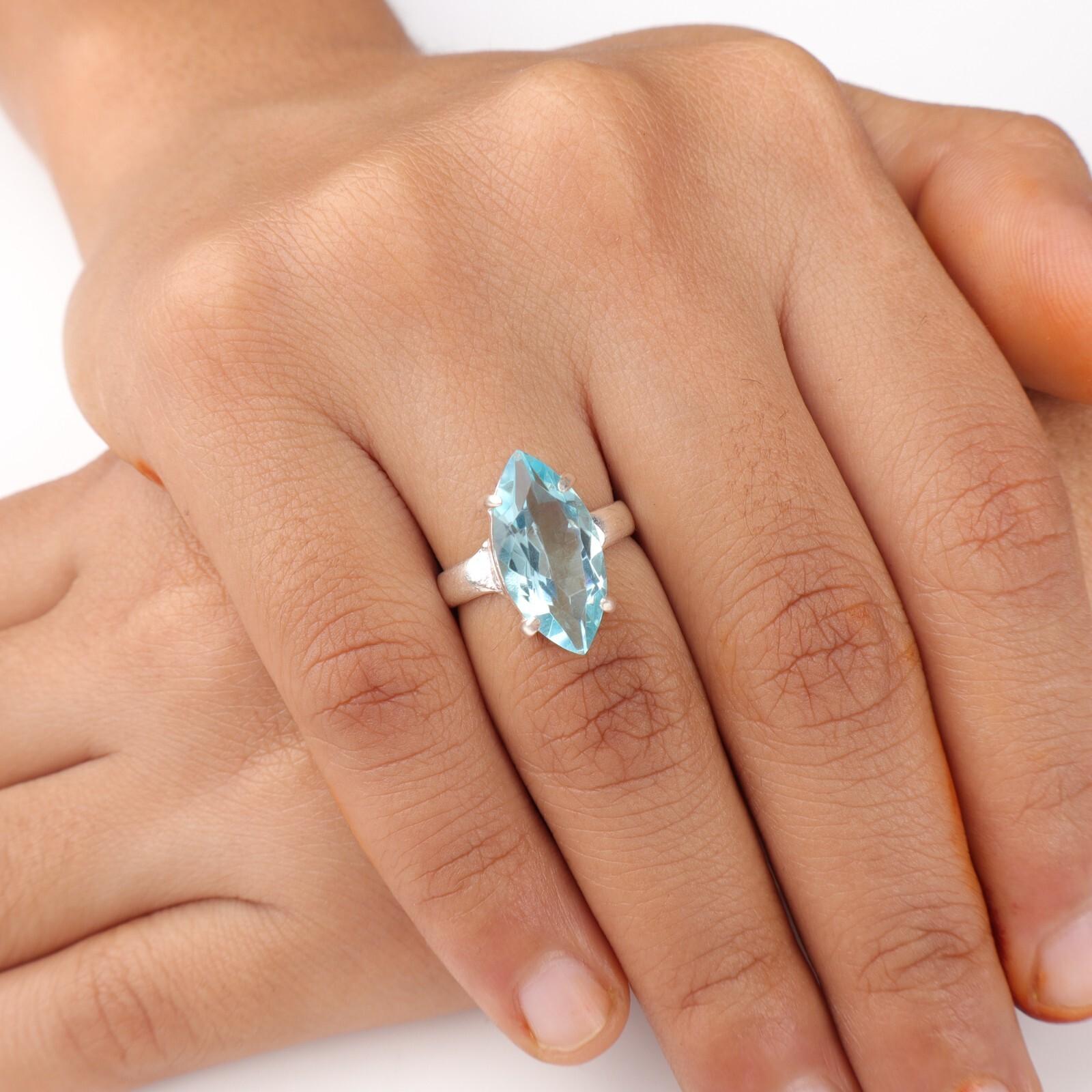 

Небесно-голубой топаз драгоценный камень 925 стерлинговое серебро ювелирные изделия кольцо с камнем декабря RR-65-2 6.5