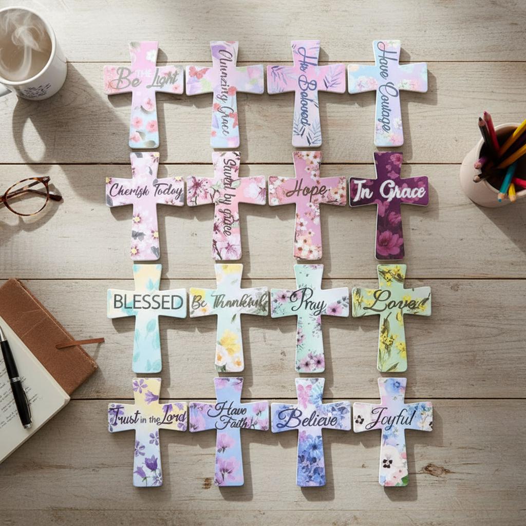 12/16/24 Pcs Christian Cross Magnetic Page Markers Religious Bible Verses Bookmarks Magnetic Page Clips for Women & Men