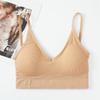 Sömlös väst för kvinnor Underkläder Enfärgad mode randig V-hals Crop Top BH Push Up BH Bekväm topp