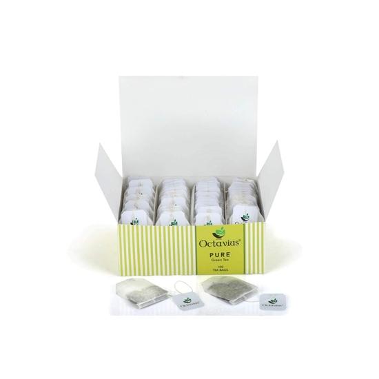 Octavius | Classic Assam Black & Pure GreenTea Combo Pack - 100 Each Tea Bags| Strong Tea | All Natural | Antioxidant-rich | ( 2gm X 100 Bags) X2