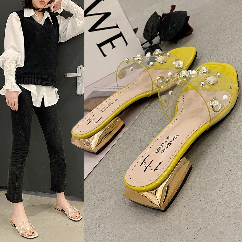 Mujer Nuevo Estilo Moda Tacón Cuadrado Exterior Desgaste Coreano Sandalias  De Mujer comprar a buen precio — entrega gratuita, reseñas reales con fotos  — Joom