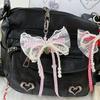 Sweet Lace Pearl Bow Keychain Pendant Car Keychain For Women Girls  Exquisite Backpack Decoration Accessories Gifts