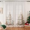 1PC LOZUJOJU Christmas Style Sheer Curtains Christmas Tree Pattern Printed Tulle for Kitchen Bedroom and Living Room Home Decor