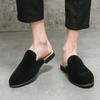 Half Shoes For Men Mules 2026 Suede Leather Italian Slip On Flat Summer Mens Casual Shoes Breathable Loafers Slippers Man Slides