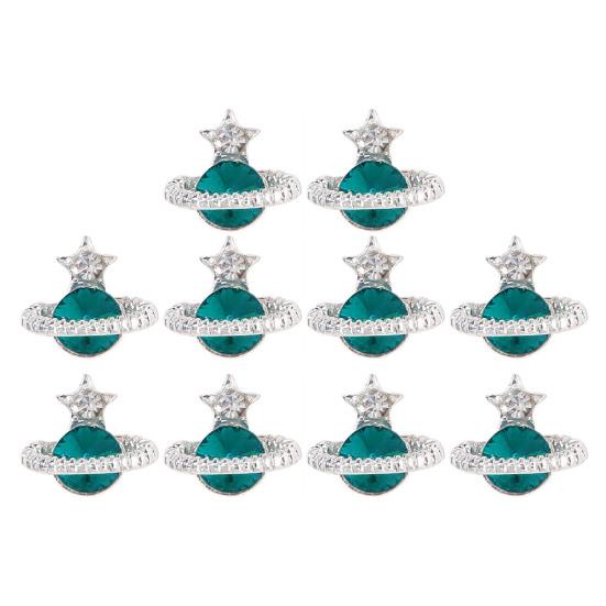 

10 шт., визуальный декор для ногтей, планета, сердце, 3D арт-дизайн, потрясающий эффект, блестящие стразы для ногтей O