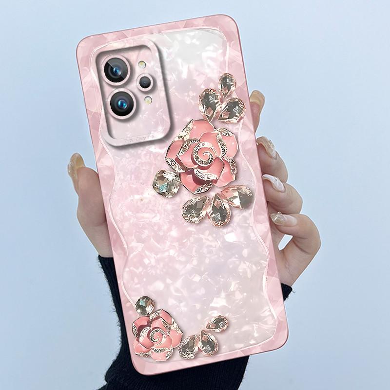 Case For Realme GT 2 Pro 5G RMX3301 Cover For OPPO Realme GT2 Pro Case Simplicity flower Soft Silicone Shockproof Phone Funda