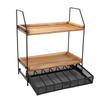 Kitchen Countertop Seasoning Storage Rack Double Layer Multi Purpose Organizer Shelf for Coffee Bar Home Cabinet Pantry