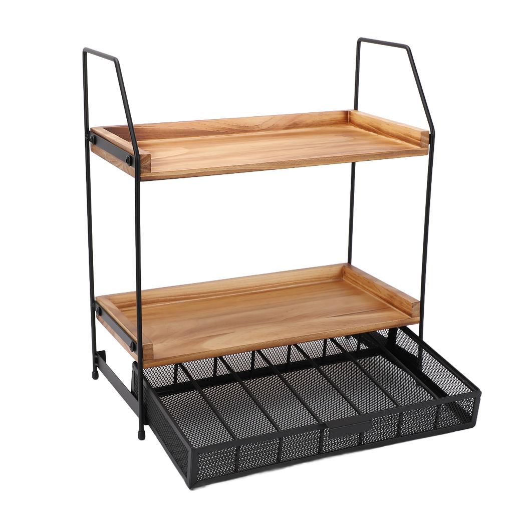 Kitchen Countertop Seasoning Storage Rack Double Layer Multi Purpose Organizer Shelf for Coffee Bar Home Cabinet Pantry