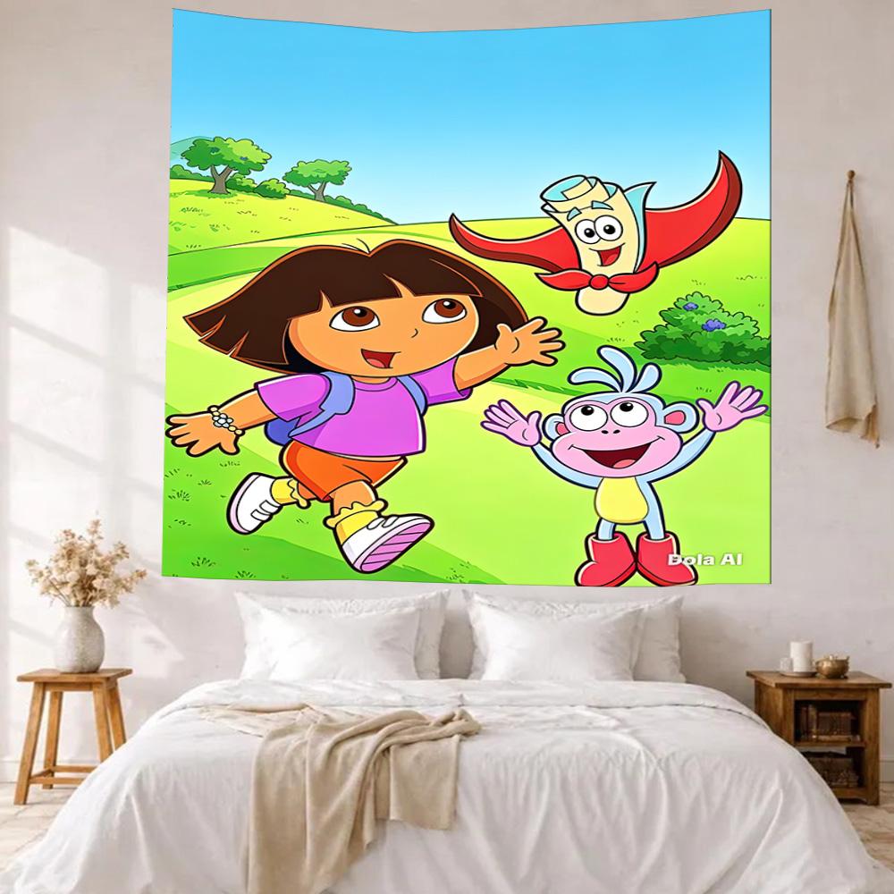 Dora Explorer Wall Decor Tapestry Art For Pet Memorial Birthdaywedding Party Backdrop Family Gift