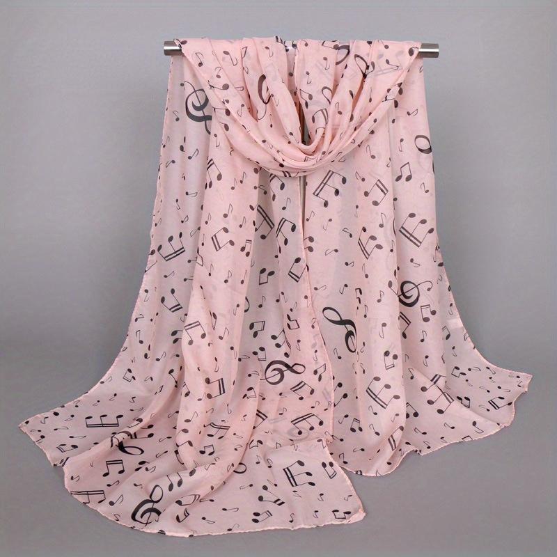 1PC Women Lady Musical Note Chiffon Neck Scarf Shawl Muffler Scarves Fabulous Elastic Beautiful Scarves