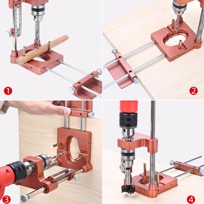 Aluminum Alloy Woodworking Drill Locator With Scale Precise Positioner Drill Guide Dowel Jig Puncher Woodworking DIY Home Tool