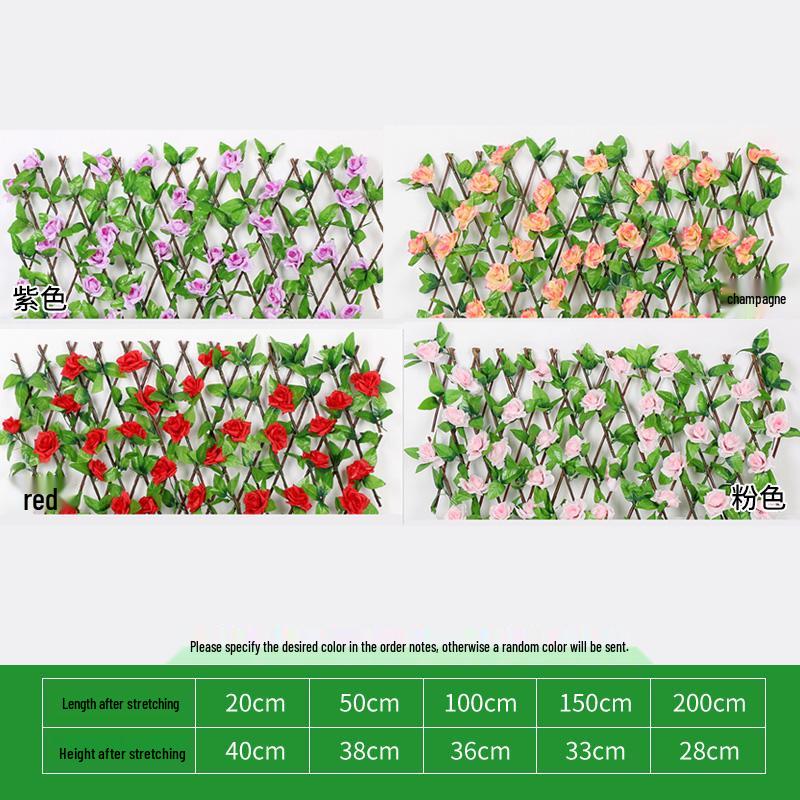 Retractable Wooden Picket Fence for Outdoor Greenery and Balcony Decoration
