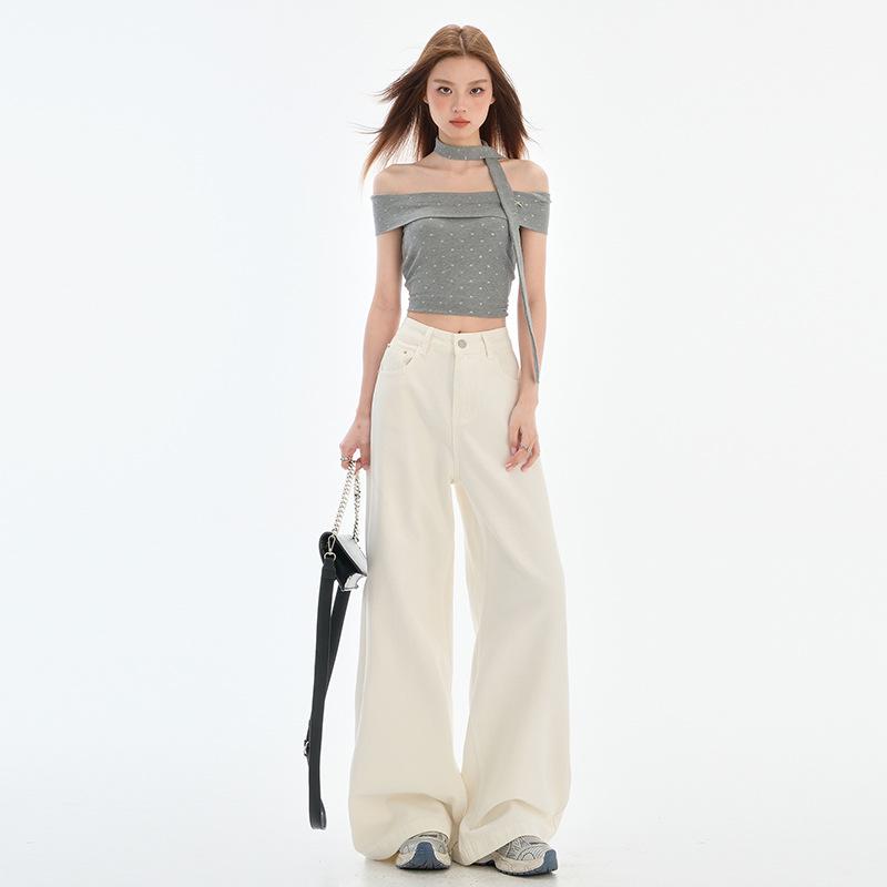 Xintang Women's 2025 High Waist Retro Wide Leg Jeans