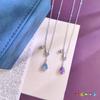Collier Goutte d'Eau en Argent Sterling S925 Cristal Naturel Cordon Coulissant Réglable Chaîne de Clavicule Fraîche Polyvalente