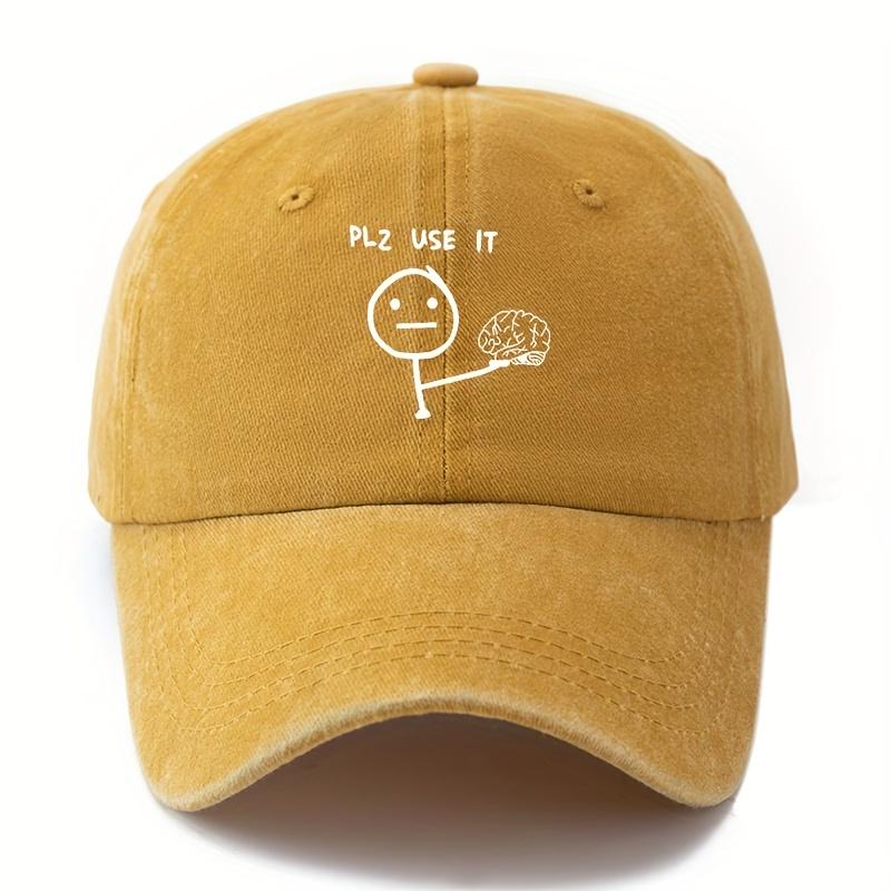 

Fabric.MAKEFGE Fun Please Use Baseball Cap Vintage Washed Trucker Hat Unisex жовтий