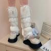 Lolitas Leg Warmer Y2K Knitted Leg Sleeves Goth Baggy Cuffs Ankle Heap Socks JK Uniform Foot Cover Lace Frilly Leg Socks