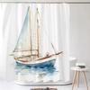 Nordic style Ocean Sailboat Print Fabric Waterproof Shower Curtain with Hooks For Bathtub Bathroom Screens Home Decor Wall Cloth