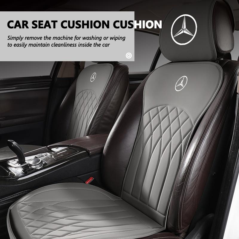 BFE3 For Benz Car Logo Seat Cushion Auto Seat Headrest Cushion Neck Pillow Case Accessories AMG Exclusive A C E R V Class CLA CLS