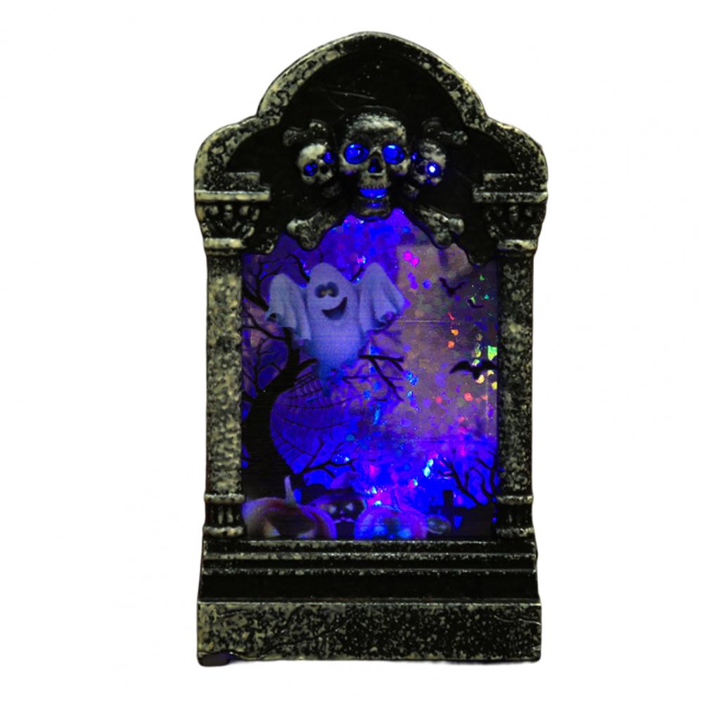 Halloween Graveyard Ornaments LED Halloween Headstone Lamp Energy Saving  Practical Skull Halloween Graveyard Ornaments