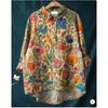 Summer Women's Loose Printed Round Neck Casual Plus Size Women's Long Sleeve T-shirt