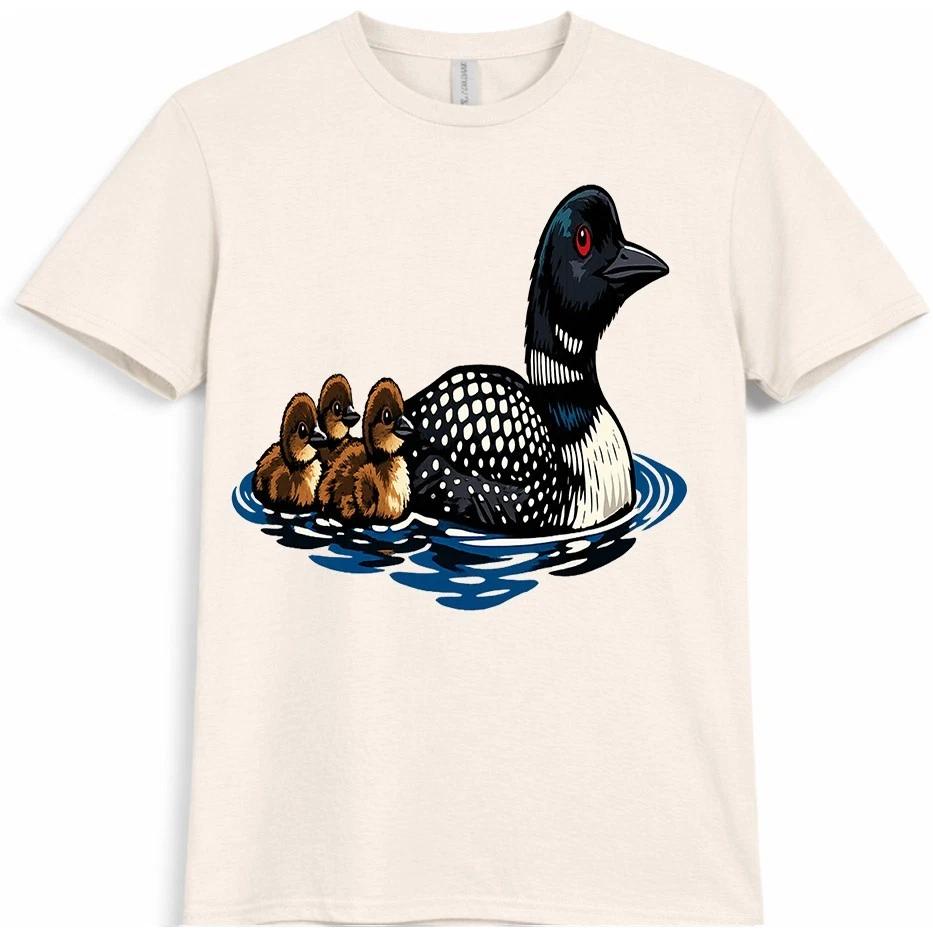 Loon Bird T Shirt Lake Wildlife Waterfowl Nature Animal Graphic Tee XL
