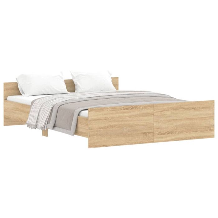 VidaXL Bed Frames Headboard and Footboard Sonoma Oak 160x200 Cm 3203763