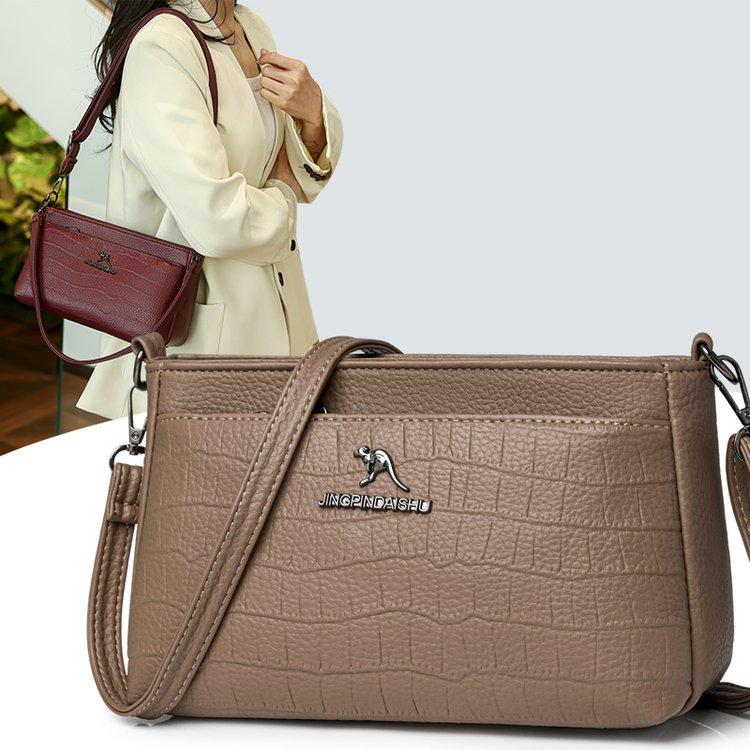 Geantă pătrată mică cu model crocodil, vară 2024, geantă de mesager casual, la modă nouă, geantă simplă de umăr pentru femei, geantă de comerț exterior pentru femei