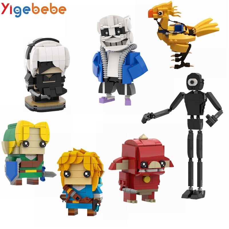 Yigebebe Hot Game Figures Sansed Skeleton Link YoRHaed Chocoboed Bird One Eye Model MOC Building Blocks Toys for Gifts