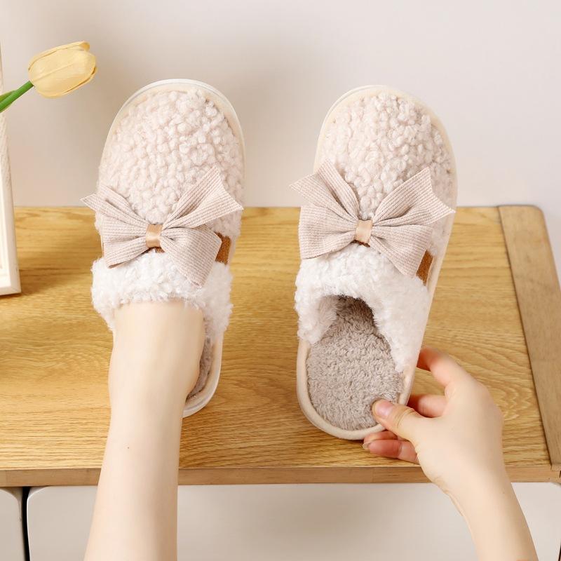 Cotton slippers women's men's thick bottom non-slip autumn and winter velvet outer wear home warmth student dormitory couple slippers men