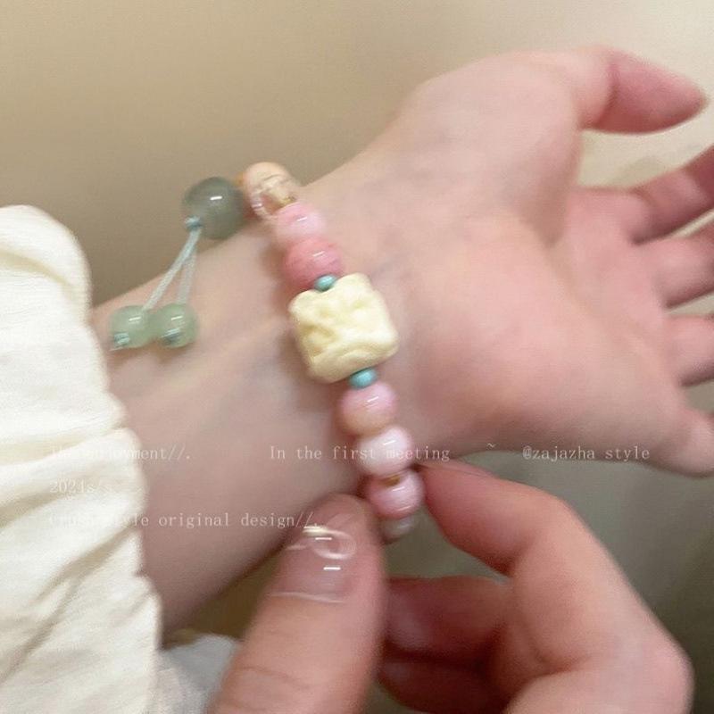 

Красочный кулон в виде орхидеи лотоса, браслет из бусин для женщин: Летние украшения дружбы