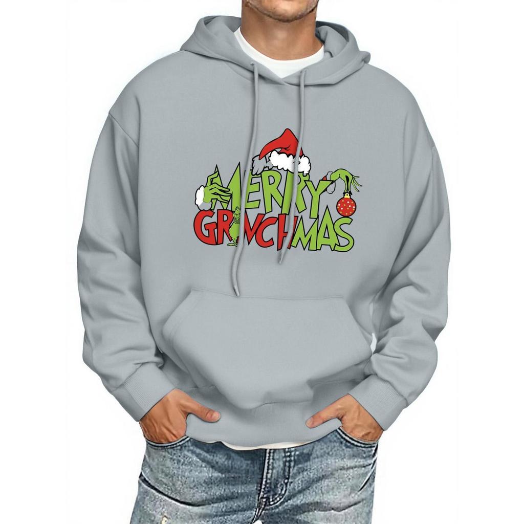 Men's Print Hooded Sweatshirt Long-Sleeve Casual Pullover Hoodie Hooded Sweatshirt