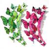 Magentic 3D Double-Layer Butterfly Wall Stickers Magnet Refrigerator Stickers Home Girl Kids Room Wedding Christmas Decoration