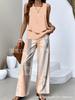 New European and American women's clothing spot explosion sleeveless casual double-layer vest plus pants set two-piece set