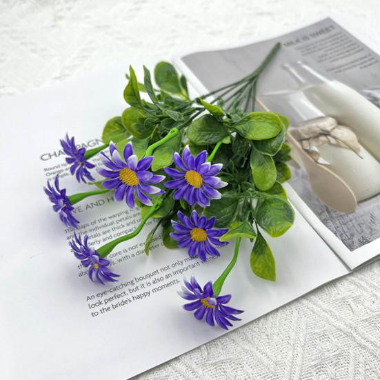 5 Pcs Faux Daisies Bundles UV Resistant Artificial Flowers Realistic Fake Fall Flowers with Bendable Stems for Flower Arrangement Indoor Decorations