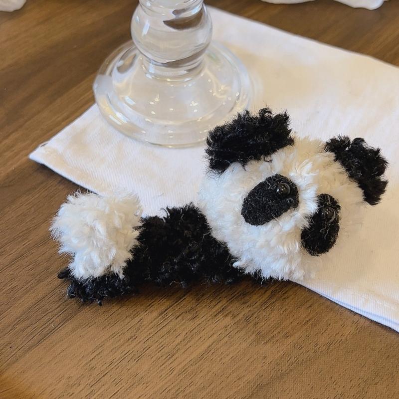 Plüsch-Panda-Form Haarspange/Haargummi/Stirnband Weihnachten Karneval Haargummi für Damen Teenager beim Fotografieren Rutschfest