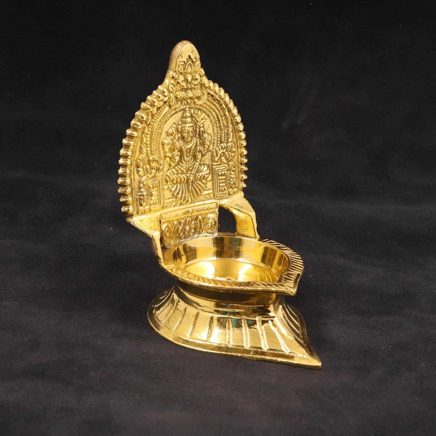 Spillbox Traditional Brass Diya for Puja | Pooja Deepak Deepam Oil Lamp for Home Temple