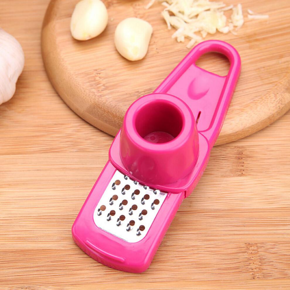 Pressed Garlic Chopper Rosy 1set With Hands Protecting Cover 2pcs