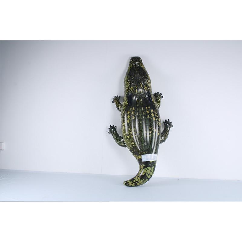 Bóia Inflável Grande de Crocodilo para Crianças Nadando Verde PVC Assento de Surfe Anel 155x80x31cm