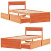 Solid Wood Bed Frame without Mattress Wax Brown 75 x 190 cm Pine Wood