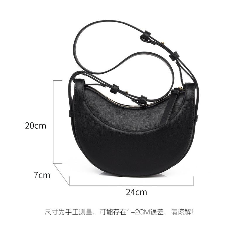 Damen Minimalistische Halbmond-Schultertasche PU-Leder Pendler Crossbody Mittlere Größe