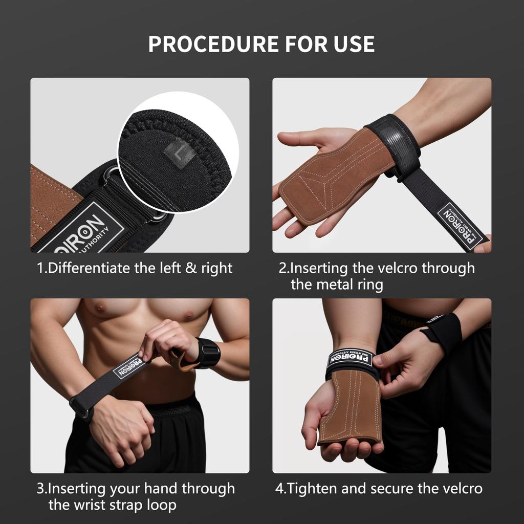 PROIRON Power Grip Wrist Wrap Muscle Training Glove Wrist Wrist Strap Pull Up Glove Grip Power Wrist Supporter Training Gear Bench Press Cross Grip