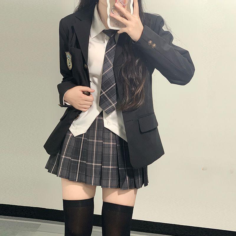 Women's College-Style JK Suit for Autumn/Winter - Student Uniform Jacket for Performance and Class Wear