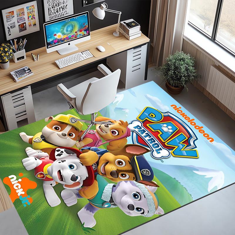 PAW Patrol Pattern Rug, Indoor/Outdoor Mat, for Picnic, Gameroom, Bedroom, Office, Living Room, Home Decor Carpet, Birthday Gift