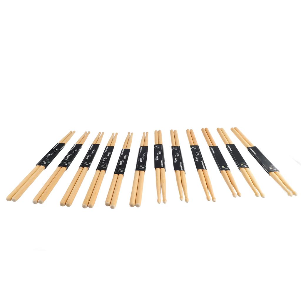 12 Paar 7A Drumsticks Ahornholz Ovale Spitze Anti-Rutsch Drumstick-Set für Performance-Übung